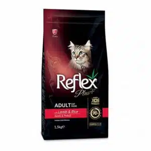 غذای خشک گربه رفلکس پلاس باطعم بره و برنج