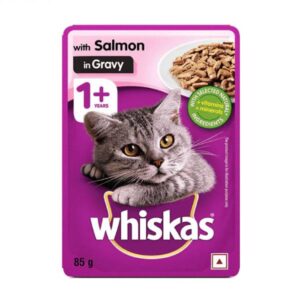سوپ گربه ویسکاس با طعم ماهی سالمون (Whiskas Salmon in Gravy Pouch)