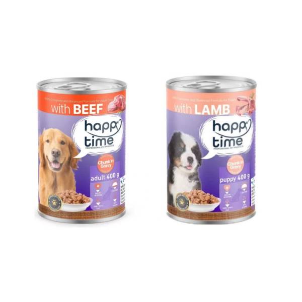 خوشمزه جات سگ ( 2 عدد کنسرو هپی تایم سگ ) خوشمزه جات سگ ( 2 عدد کنسرو هپی تایم سگ )