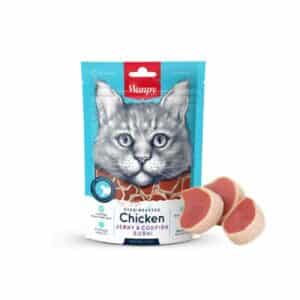 تشویقی گربه ونپی با طعم امرغ و ماهی کاد _ 80 گرم
